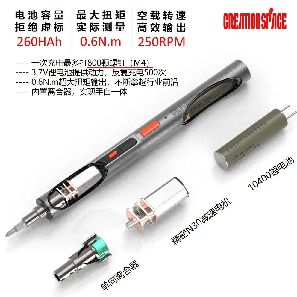 CreationSpace High Torque Mini Electric Screwdriver Set CS0702A