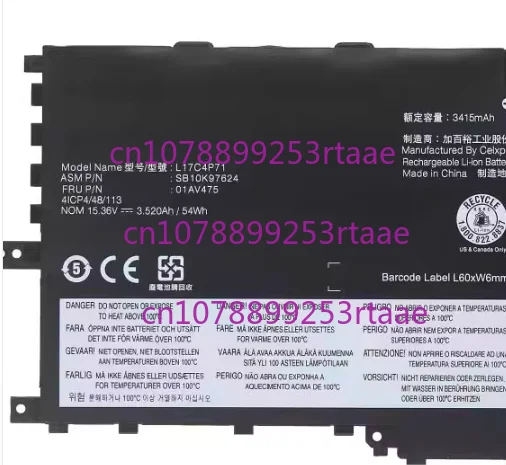 

L17C4P71 Laptop Battery For Lenovo ThinkPad X1 Yoga 2018 Series L17M4P71 L17M4P73 3520mAh 15.36V High Guality