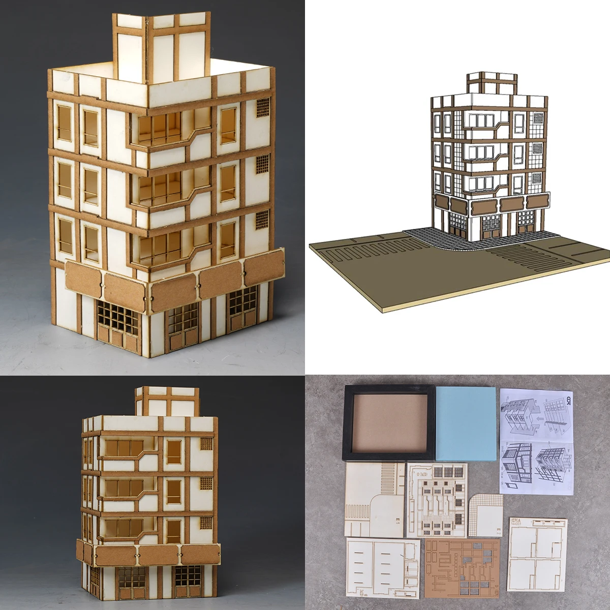 

Assembly Architectural Building model sand table streetscape diorama Scale model kit Display Base Mech robot stand 1/144 HG RG