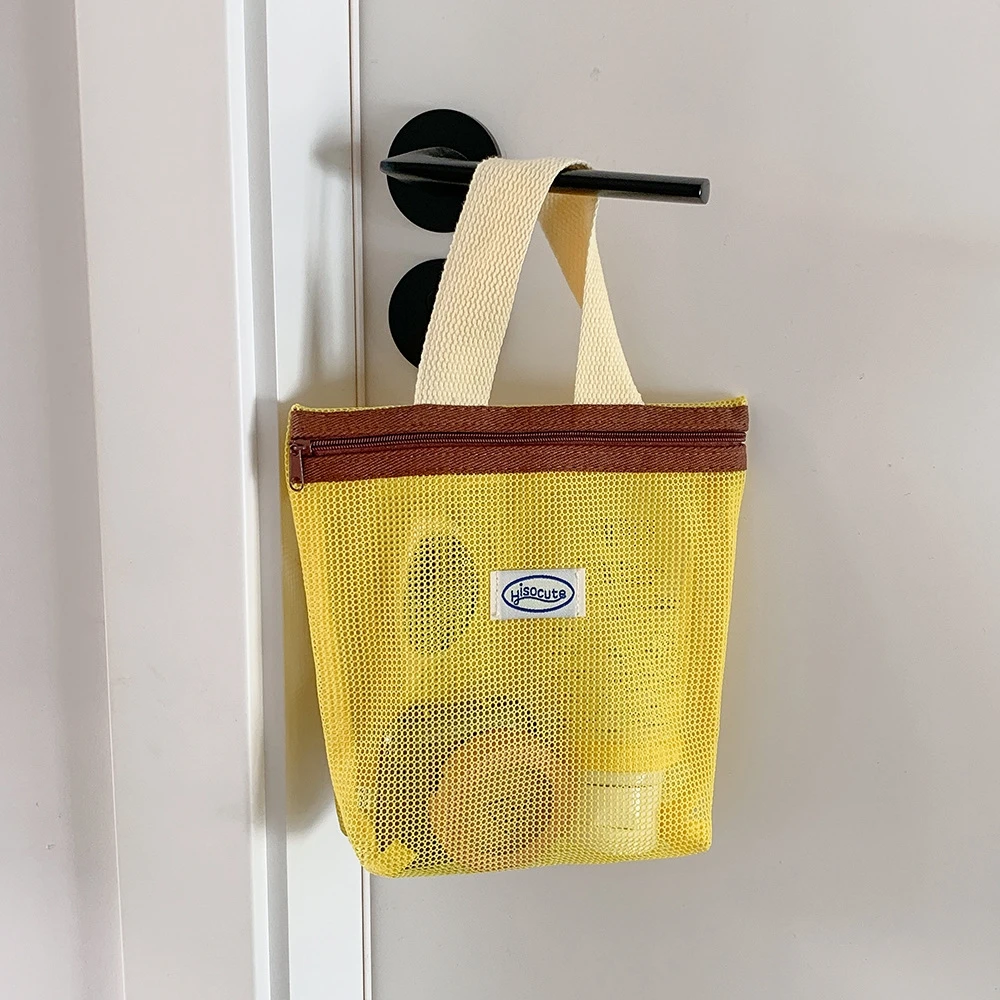Mesh Women Cosmetic Bag Skin Care Storage Bag Makeup Brush Korean Storage Bag Large Capacity Lipstick Toiletry Zipper Makeup Bag