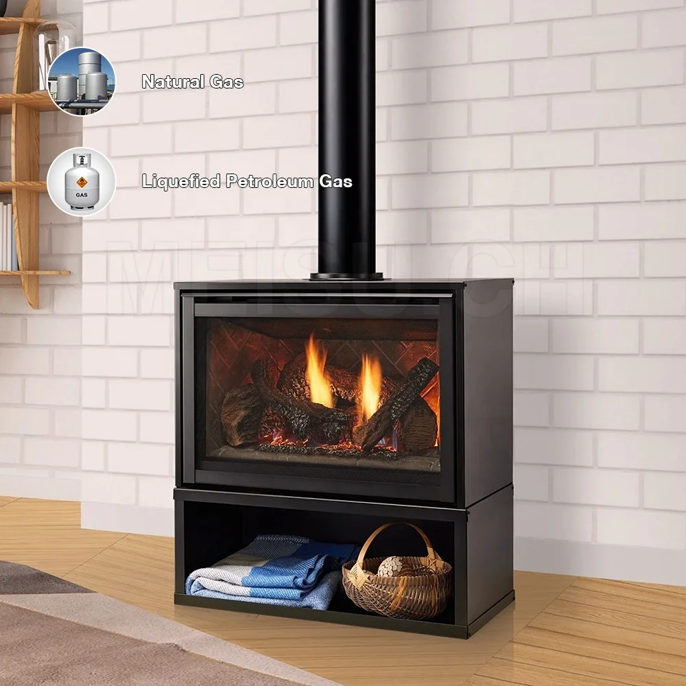 MEISU.CH OEM ODM Inch Inserts Indoor Real Fire Vent Free Gas Corner Stove Floating TV Cabinet Gas Fireplace