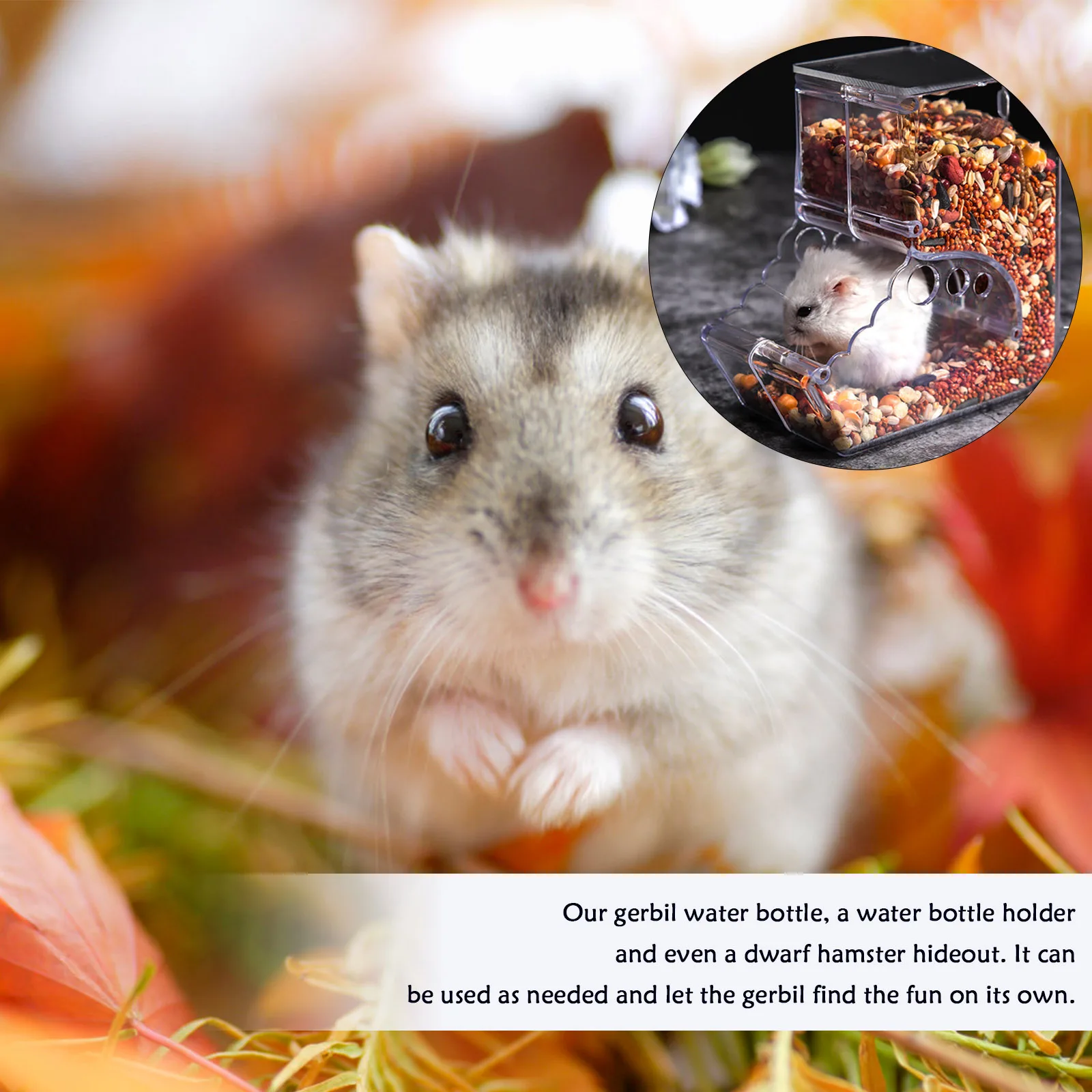 

Automatic Reusable Rabbit Hamster Feeder Acrylic Food Dispenser Small Pets Guinea Pig Supplies Easy Clean Fill Practical