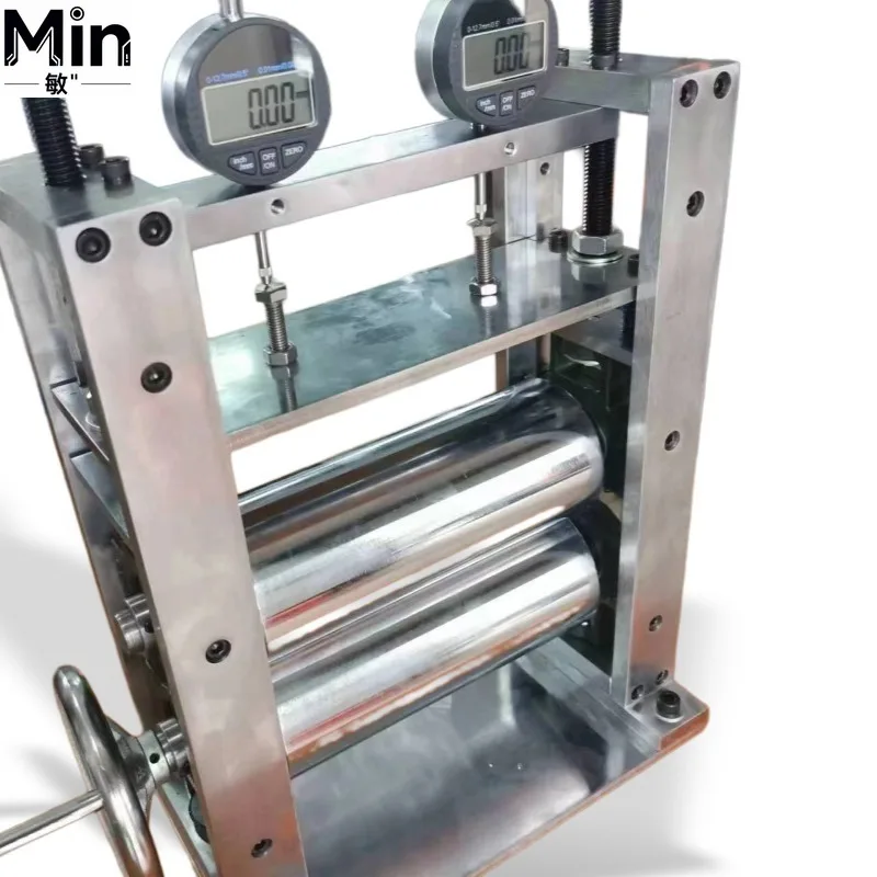 25kg Lightweight Small Manual Roller Press with Dial Gauge Intuitive Thickness Measuring Pressing Equipment for Laboratory