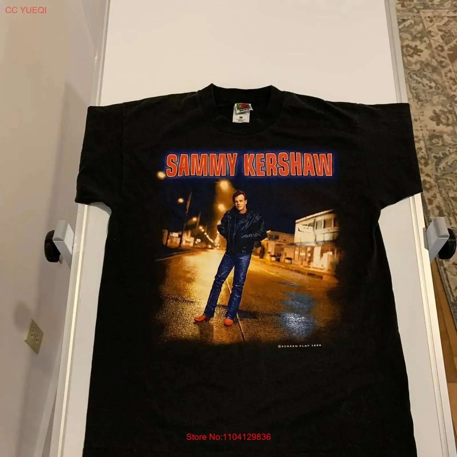 Vintage Sammy Kershaw T Shirt Large Poltics Religion And Her 90s Country Single vintage Washed fashion homme Stretched