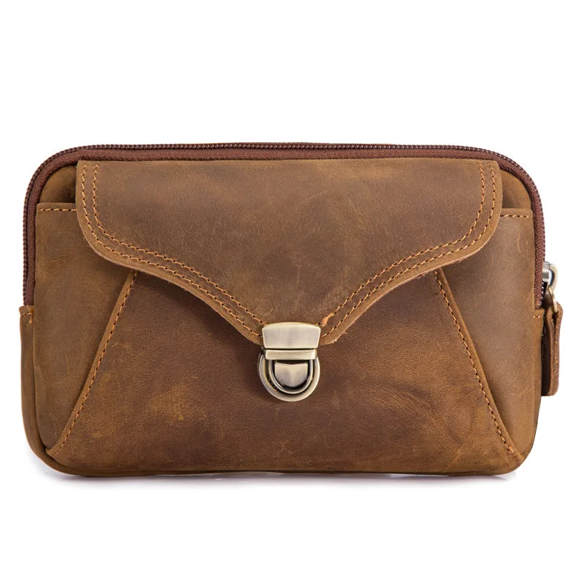 

2016 Men's Outdoor Sports Leather Phone, Leather Toe Cover, Leather Belt, Waist Bag, Crossbody, Vintage Coin Purse