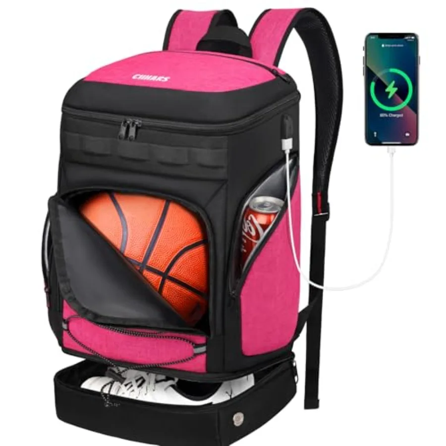 

Basketball Backpack Bag Large Sports Bag with Separate Ball holder and Shoes compartment Best for Basketball Soccer Volleyball