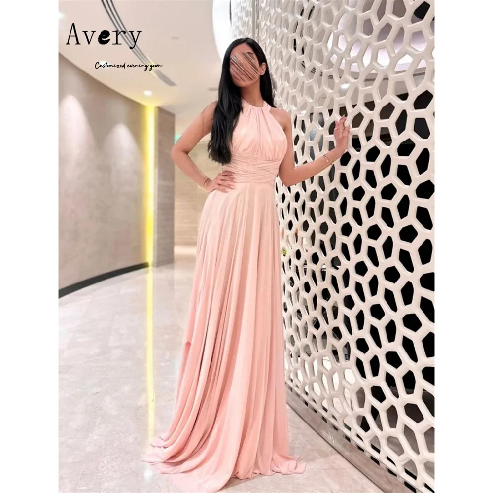 

Avery Customized Pink A-line Round Neck Sleeveless Elegant and Chic Luxury Evening Dresses 2025 Luxurious Party Dress Women's