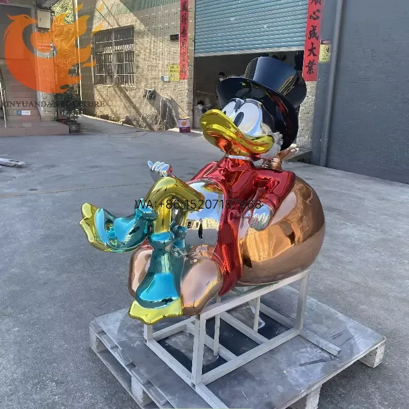 Wmwmnu Factory Custom High Quality Cartoon Duck Resin Statue Fiberglass Figure Sculpture for Home Decoration
