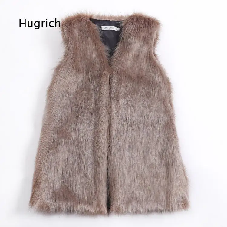 Women Winter Mid Length Faux Fox Fur Vest Warm Sleeveless Outerwear Casual Faux Fur Waistcoat For Daily Outdoor Wear In Cold We