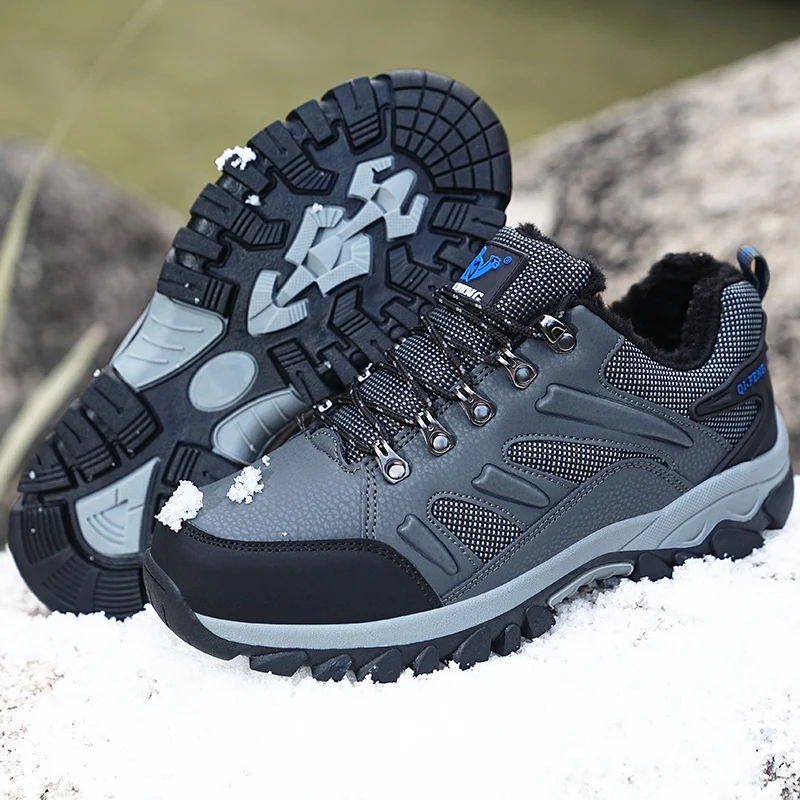 Large Size 48 Outdoor Winter Warm Hiking Shoes Trekking Shoes for Men Running Sneakers Men Hard-Wearing Snow Shoes Free Shipping