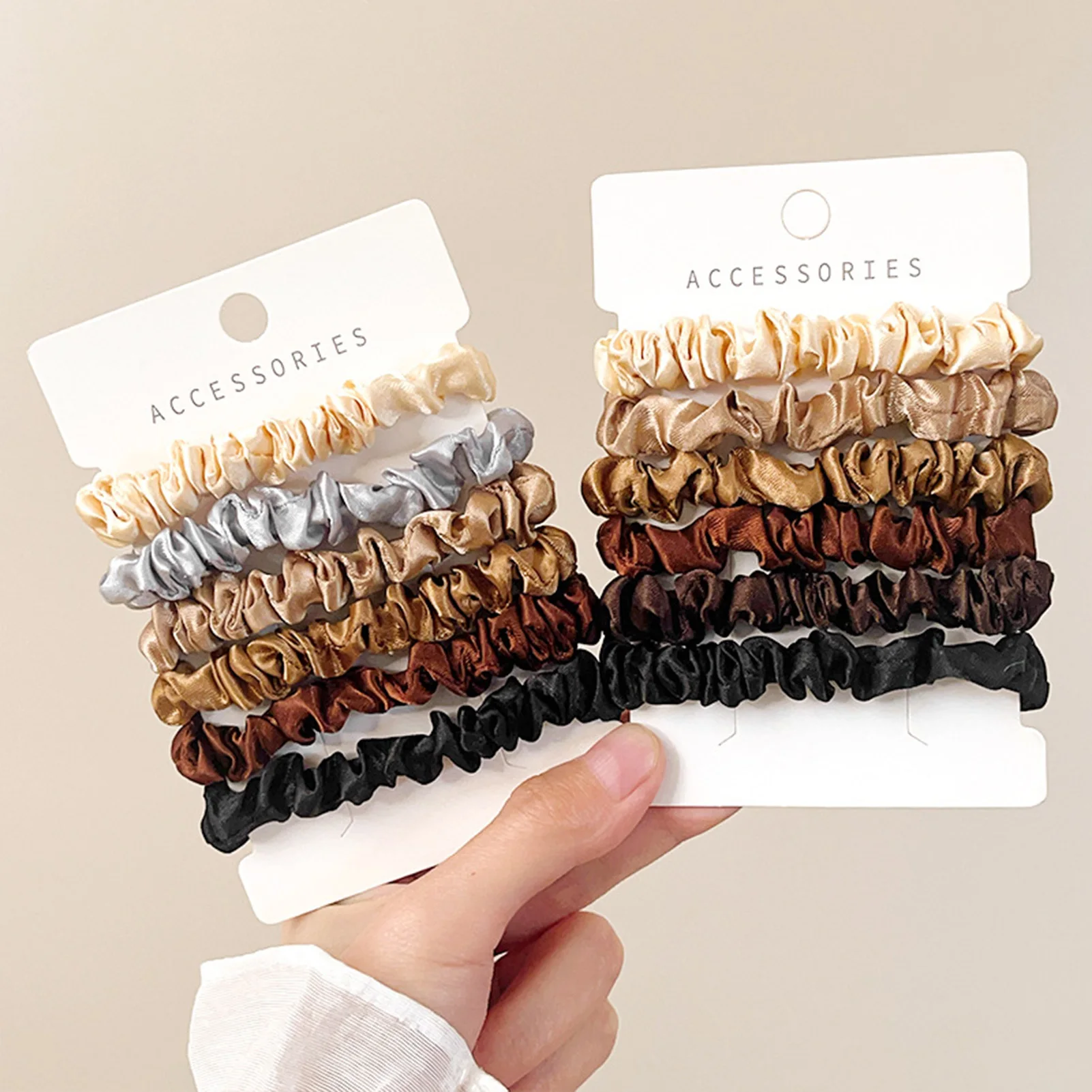 

6Pcs Elastic Hair Band French Scrunchies Ladies Rubber Bands Ponytail Holders Hair Ties for Women Girls Daily Hair Accessories
