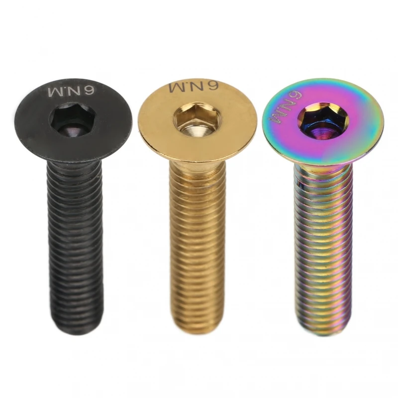 AliExpress NONE Headset Stem Top Cap Fixing Bolt Titanium Alloy M6x30mm Flat Head Bike Stem Bolt Screw for Bike Repair Accessory