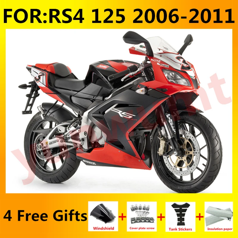 

New ABS Motorcycle Whole Fairing kit fit For RS-125 RSV125 R RSV RS 125 2006 2007 2008 2009 2010 2011 RS125 Fairing red black