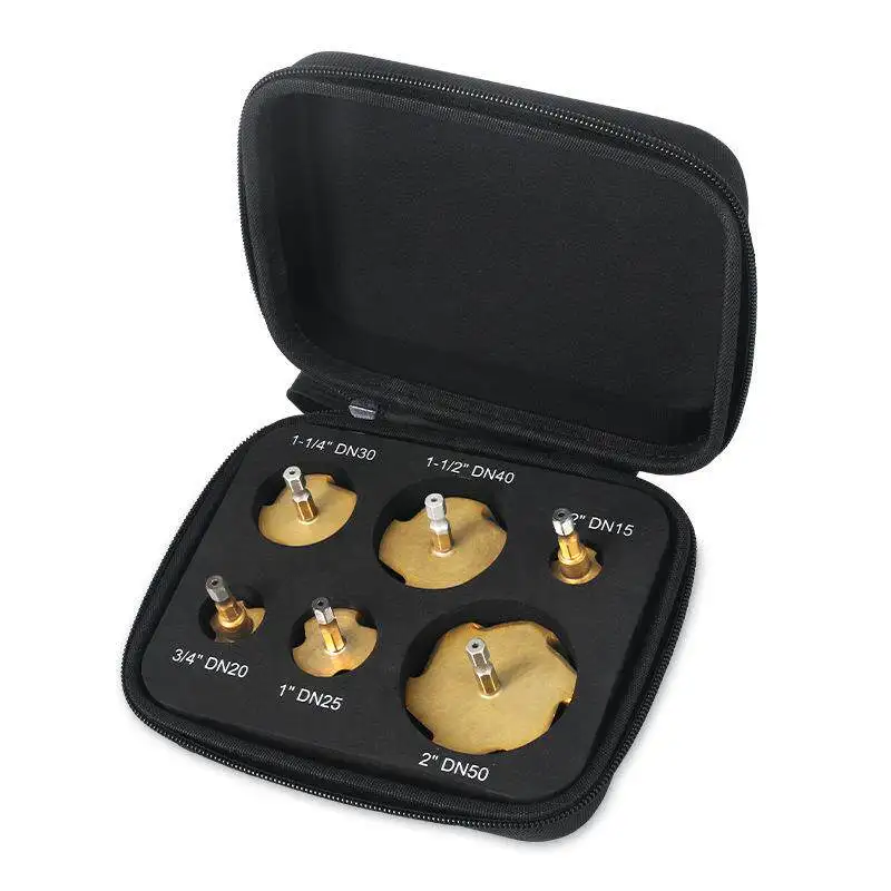 6-PCS Blade Lift Drill Set PPR Water Pipe Repair Hot Melt Hexagonal Shank Rotary Groove Drill Bit Water Pipe Hole Opening Device