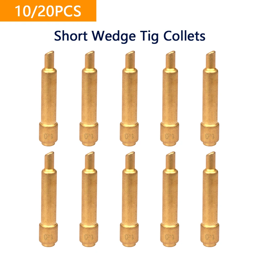 10PCS Short Wedge Tig Collet Welding Consumable Tungsten Electrode Collet For WP17 WP18 WP26 Torch welding accessories