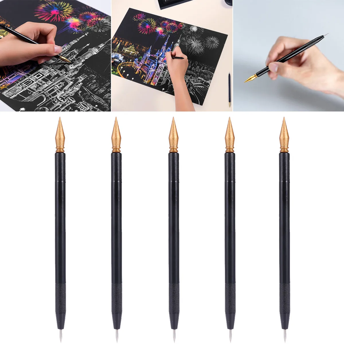 10pcs-scratch-pens-expert-edition-smooth-curved-shape-scratch-painting-stylus-pen-dual-tips-for-coloring-art-stylus-pens