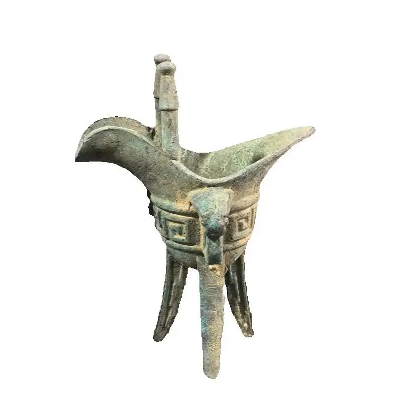 Vintage Bronze Wine Cup Noble Three-Legged Vessel from China for Home Decor And Cultural Collectibles