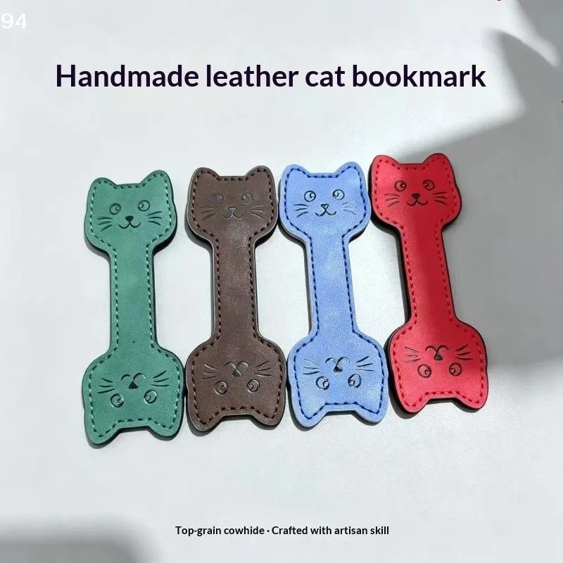 Cute Handmade Magnetic PU Leather Bookmark Dog Claw Paper Clip Cat Face Page Divider For BooksNF stationery