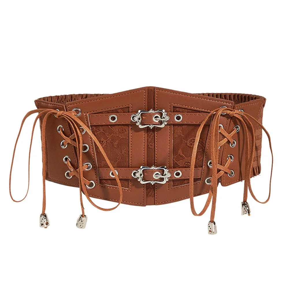 슬리밍 레이스 탄성 여성용 쿠머번드 타이 로프 고딕 코르셋 벨트 탄성 밴드 거들 벨트 여성용