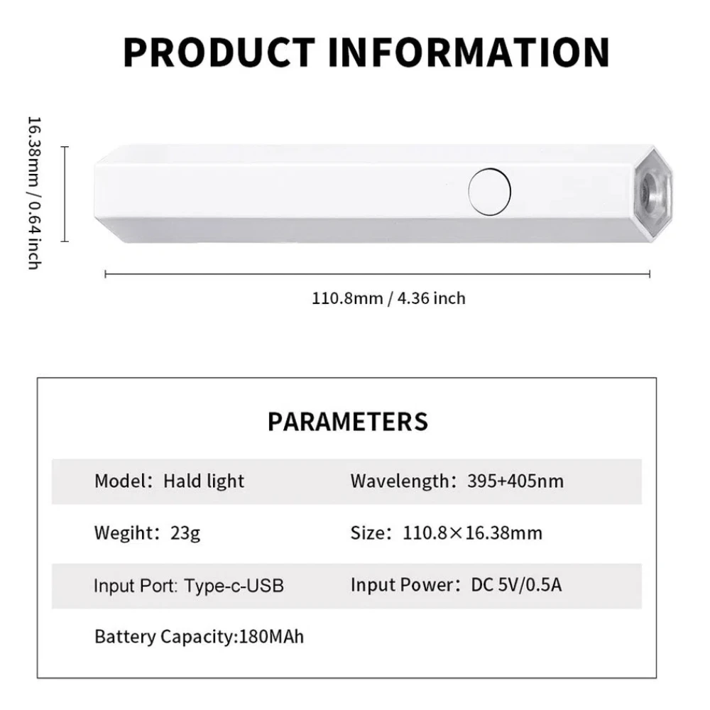 ミニポータブルLEDネイルランプ,UVライト,ジェルポリッシュ用,速硬化,USBマシン,ネイルアートツール