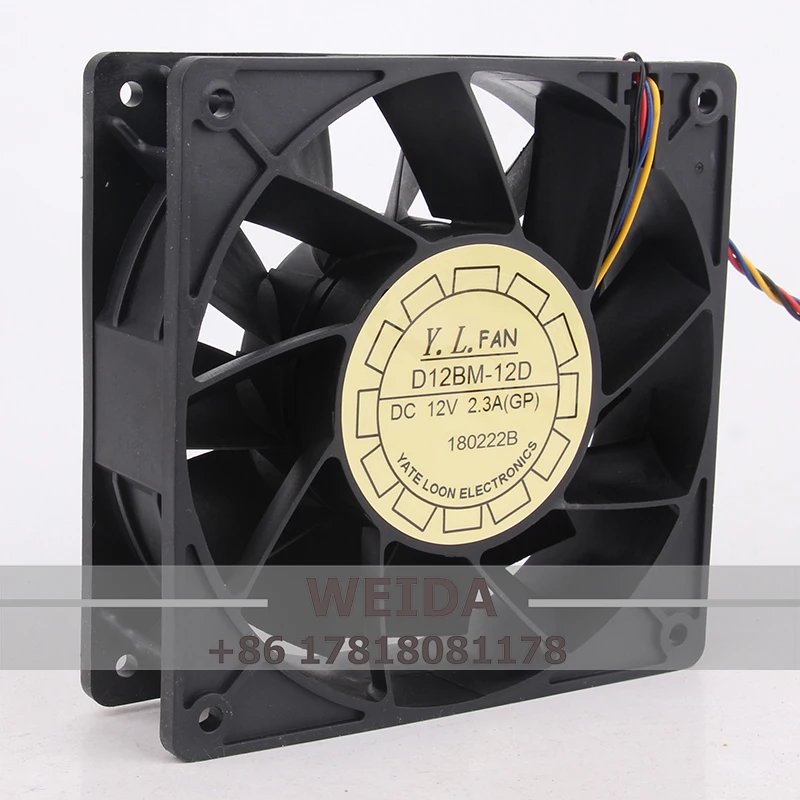 Case Fan for Yuelun/Y.L.FAN D12BM-12D 12V 2.3A 120X120X38MM 12CM 12038 Large Airflow Cooling Fan