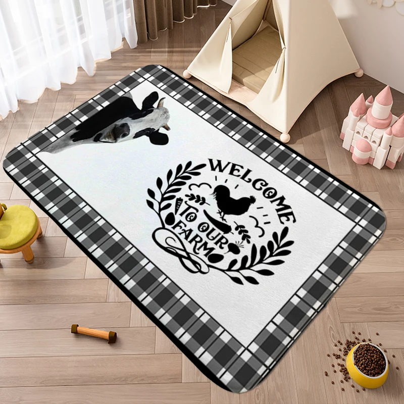 Washable Non-slip Kitchen Rug A-Farms Aesthetic Bathroom Carpet Bedroom Useful Things Home Decorations Foot Mat Funny Doormat