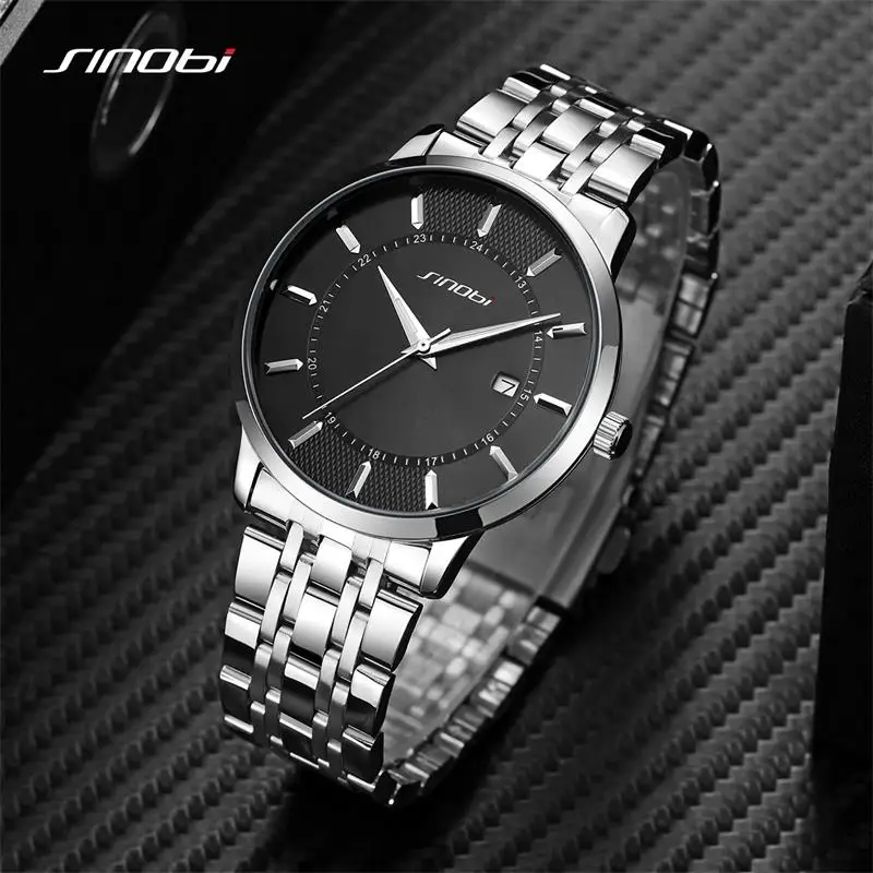 SINOBI Casual Style Men\'s Quartz watches Fashion Design Mans Wristwatches Original Calendar Male Gifts Clock Relogio Masculino