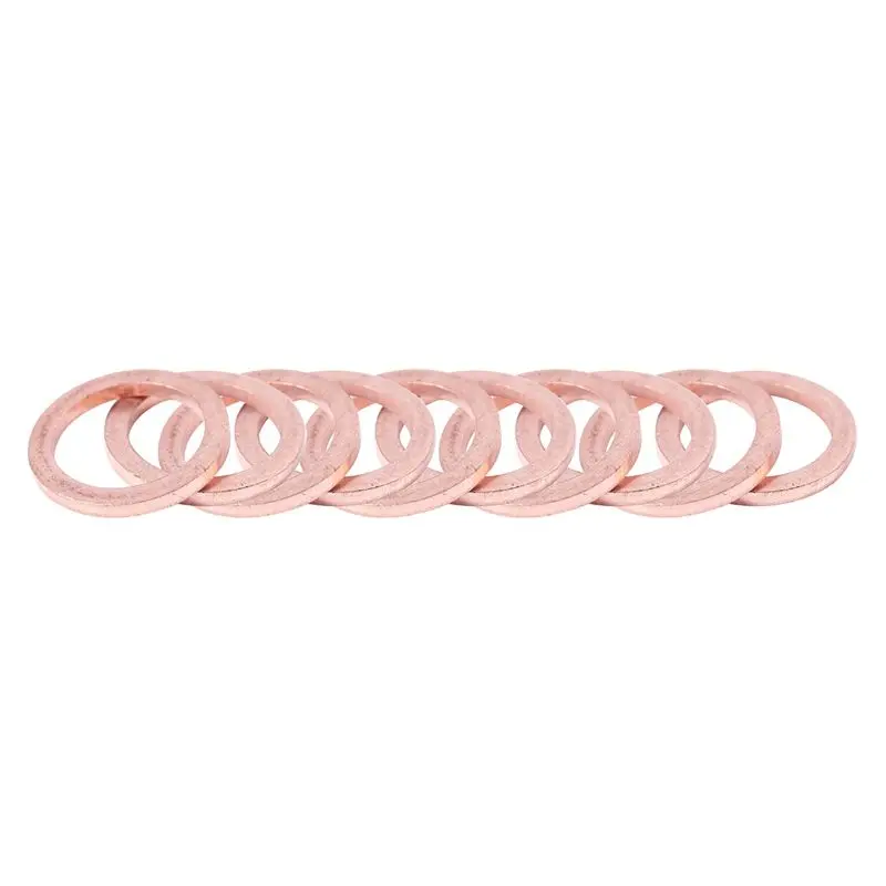 DT17 30 Pcs 12x17x1.5mm Copper Crush Washer, Flat Ring Gasket Fitting, for Brake Systems