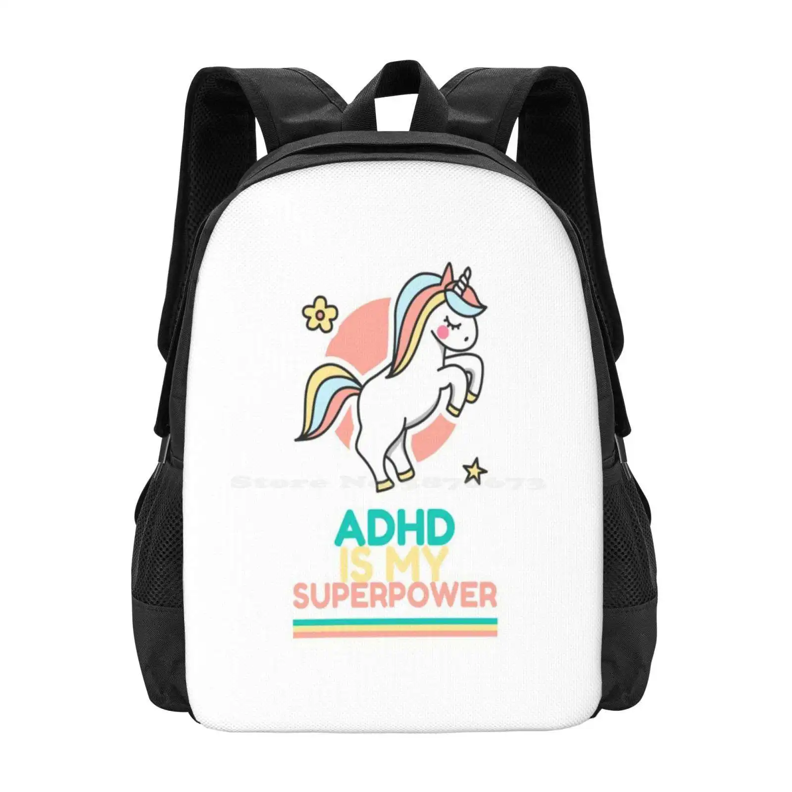 Adhd Is My Superpower Hot Sale Schoolbag Backpack Fashion Bags Adhd Is My Is My Superpower Adhd Awareness Funny Adhd Quotes