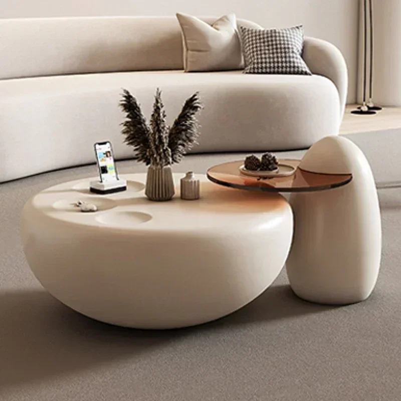 

White Nordic Unique Storage Premium Irregular Mesa Auxiliar Living Room Furniture