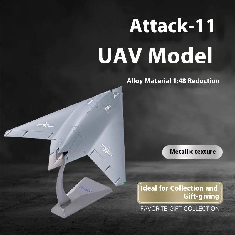 

1: 48 Attack 11 Fighter Uav Model High Simulation Alloy Foam Model Aviation Military Ornaments Collection Boutique Gift