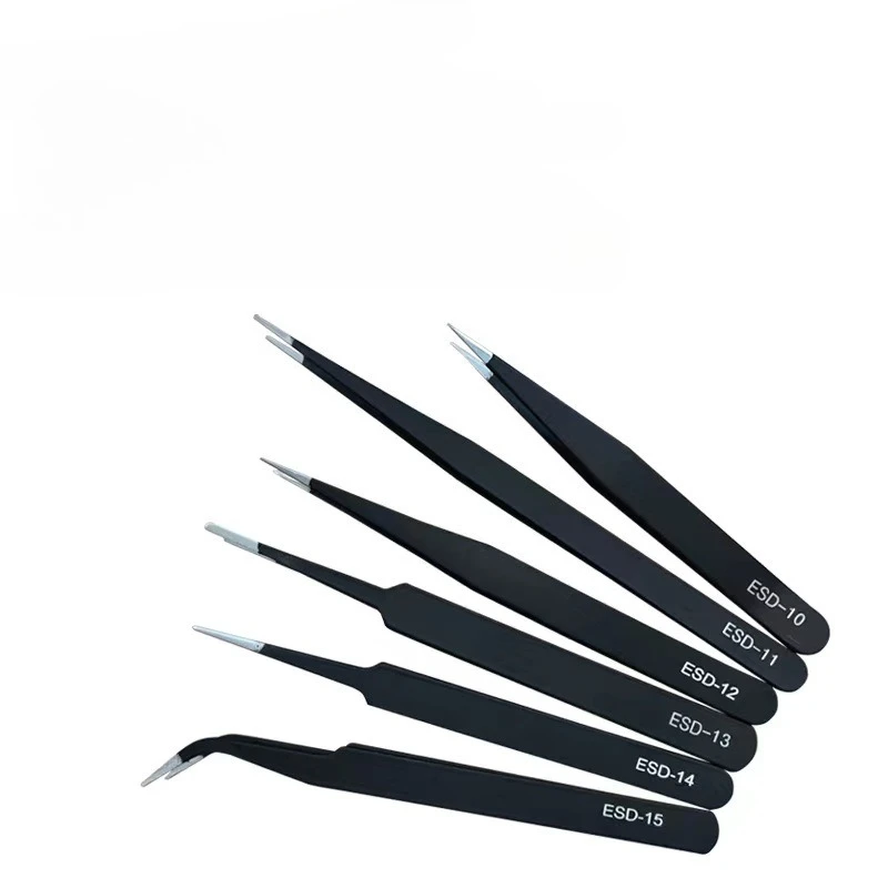 

6Pcs Stainless Steel Forceps with Anti-static Function and Precise Maintenance Features Curved Forceps with Fine Tips