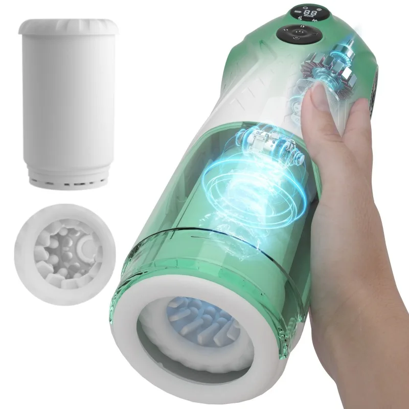 ذكر معدات الاستمتاع واللعب الجنسي للرجال التلقائي تلسكوبي الدورية الرجال الاستمناء القضيب تخطيط جيب كس اللسان