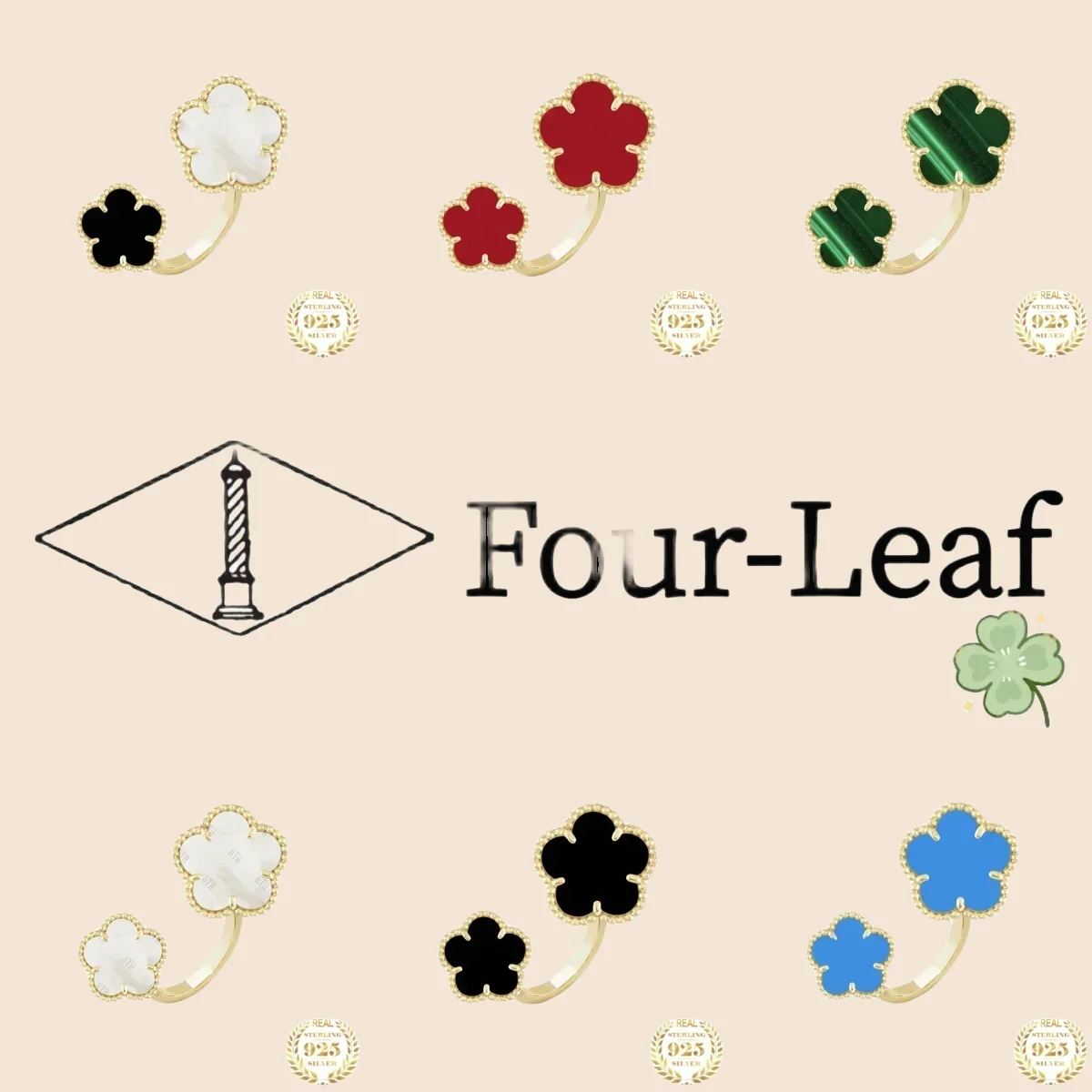 

2024 S925 Four-Leaf Clover Earrings for Women European Fashion Stud Earrings Ins Luxury Fine Jewelry Accessoriese