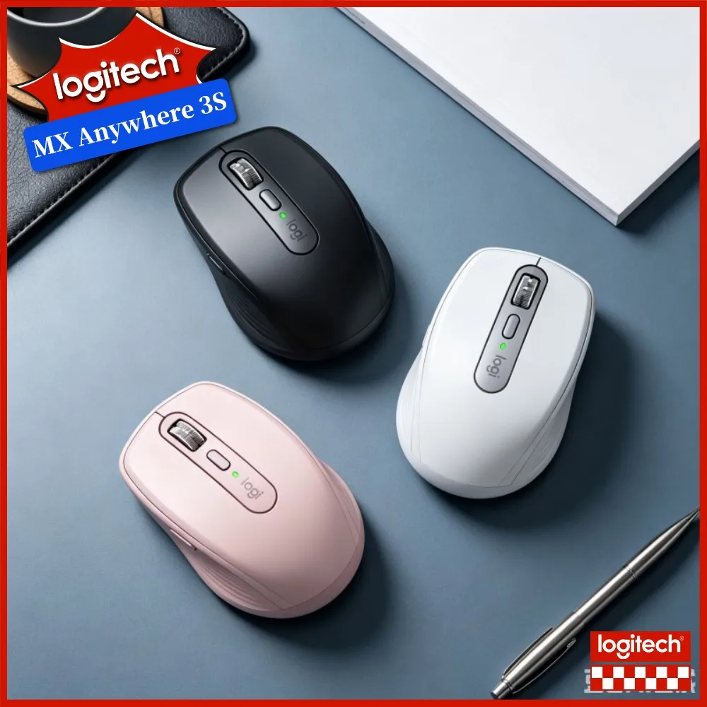 Logitech MX Anywhere 3S Productivity Mouse - 8000 DPI, Magspeed Hyper-Scroll, 3-Device Connect, USB-C Quick Charging Build