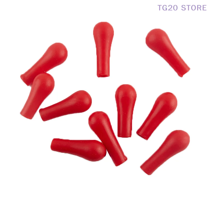 10Pcs Rubber Caps Dropper Red Rubber Bulb Head Dropping Bottle Insert Pipette Lab Supplies