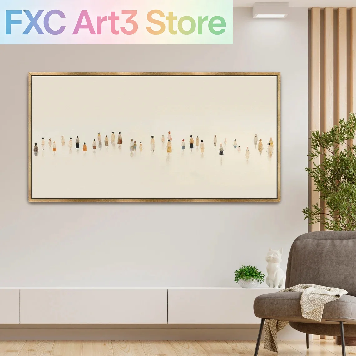 1 Stück rahmenlos, 1 Stück, LakelzDecor minimalistischer abstrakter Leinwand-Kunstdruck, Ölgemälde-Effekt, moderner Art-Deco-Klassiker-Stil, groß
