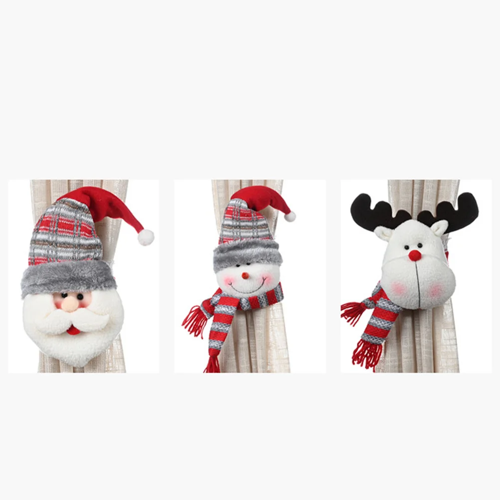 

2Pcs Christmas Curtain Buckle Fine Workmanship Quality Non-Woven Fabric Storage Colorful Everywhere Improve Festive Atmosphere