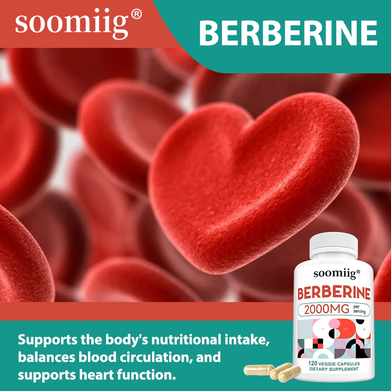 Berberine Capsules 2000mg Supports Heart Health, Immune System, Digestion Health, Balance Blood Pressure and Healthy Cholesterol