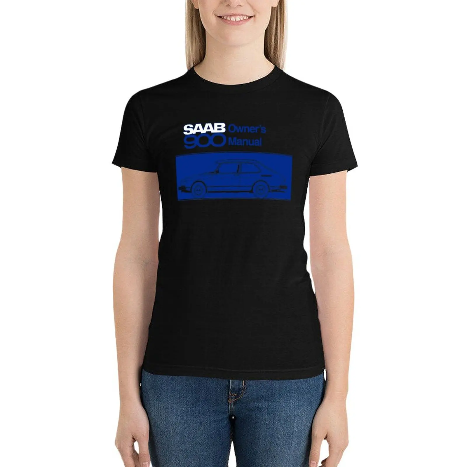 SAAB 900 - OWNER'S MANUAL T-Shirt summer tops shirts graphic tees Short sleeve tee Women's tops