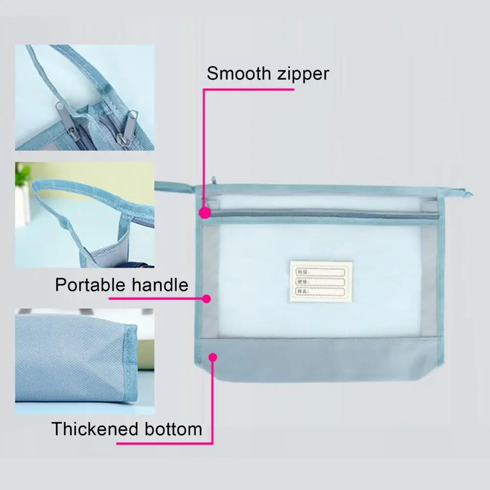 Органайзер для рабочих документов, прозрачный двухслойный сетчатый чехол на молнии для документов формата А4, организация офисных школьных принадлежностей для путешествий
