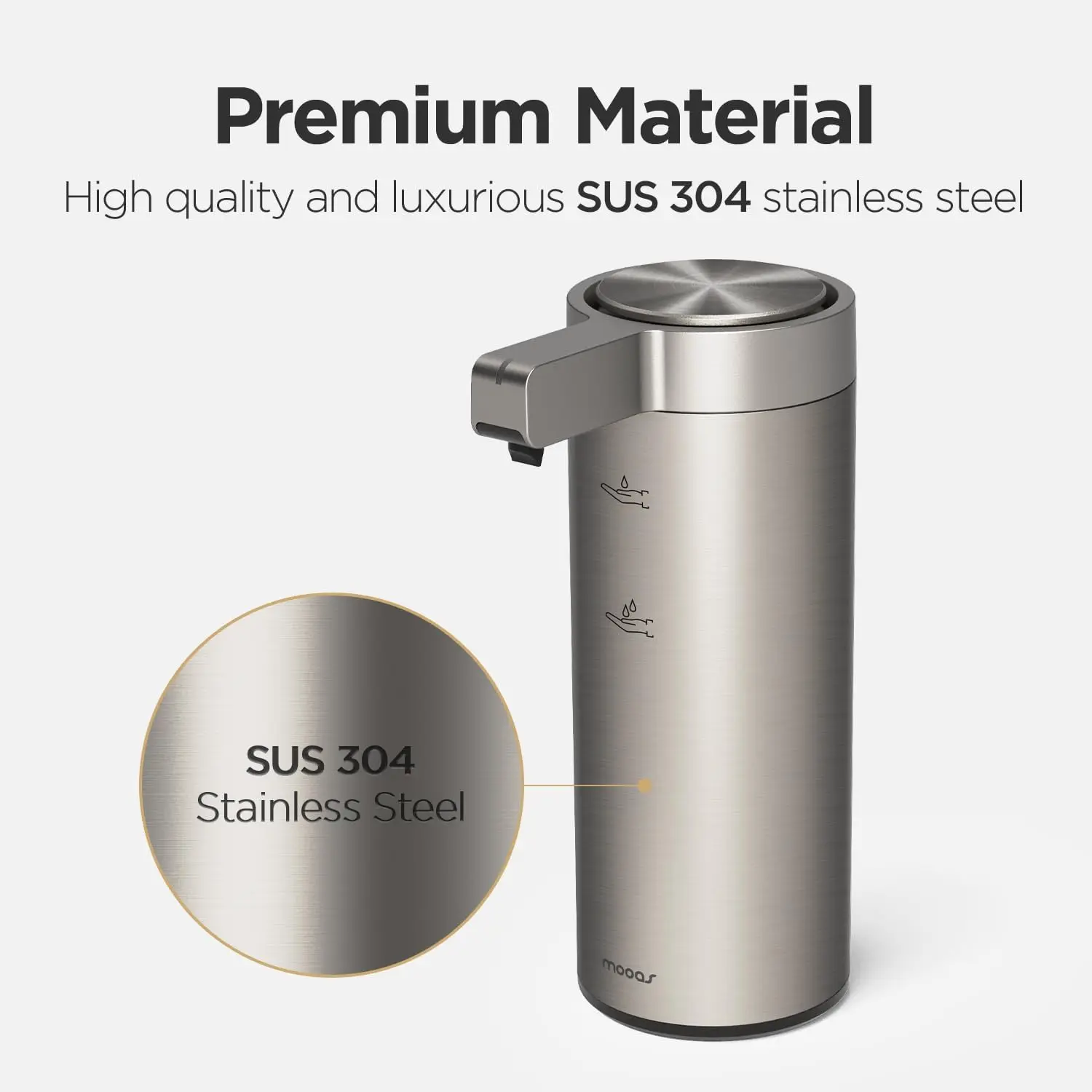 Automatic Touchless Liquid Soap Dispenser, Stainless Steel Waterproof Motion Sensor Hands Free Soap Dispenser