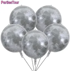 5pcs 22inch 4D Moon Map Balloons World Map Galaxy Planet Globe Earth Balloon Out of Space Theme Party Birthday Decoration Globos