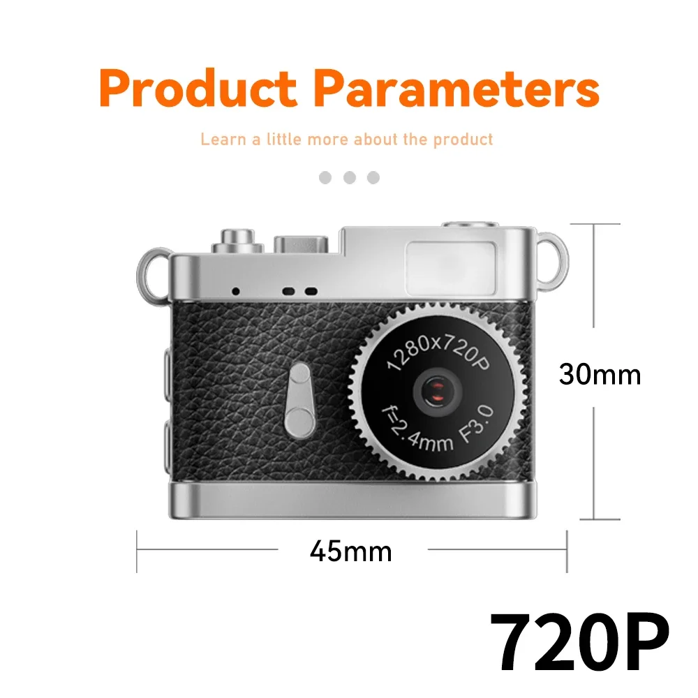 S142 Retro Digital Camera 720P Video Recorder LED Fill Light 0.96 Inch IPS Screen Portable Mini Digital Camera