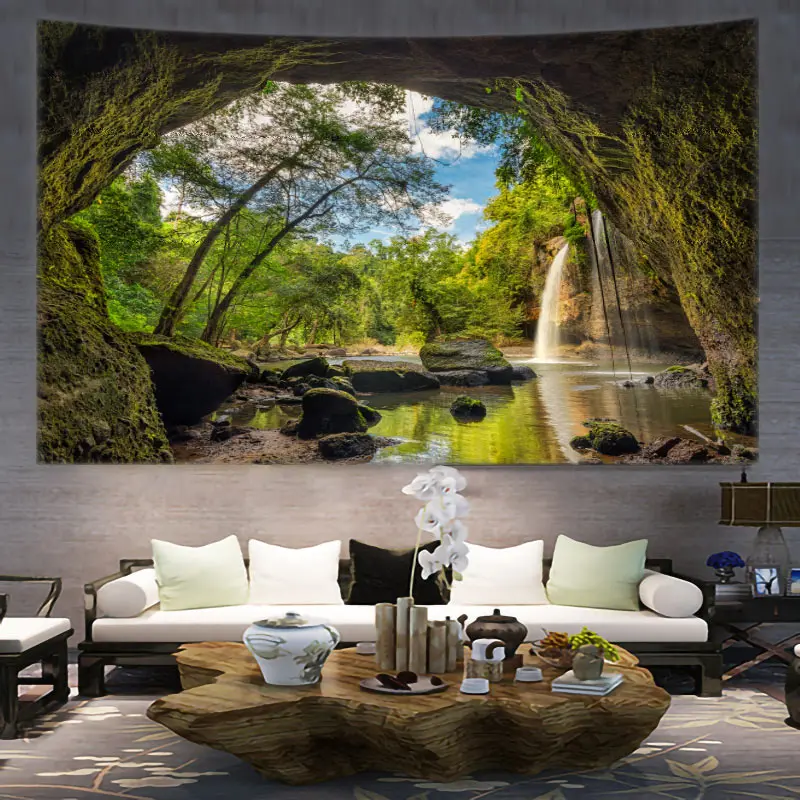 Tapiz de paisajismo, Tapices, arte de pared de habitación, Casa, Hogar, dormitorio, Masion Jardim, decoración estética para 2023 Tapiz Y2k Arazzi colgante