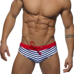 Sexy Stripes Swimwear Men Swim Suit Briefs Pouch Padded Man Swimsuit Mens Swimming Trunks JESSBORN Boardshorts Surf Beach Shorts