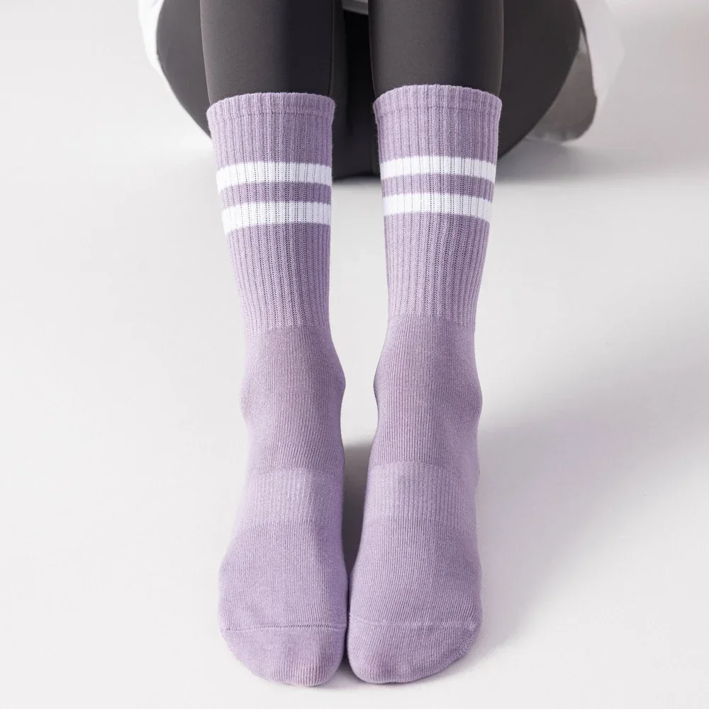 5 Pairs Professional Yoga Socks Women Grip Pilates Socks Middle Tube Fitness Sports Floor Socks High Quality Cotton