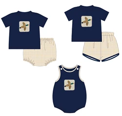 summer clothes wild duck short sleeve shorts set Toddler boy outfits newborn romper jumpsuit wholesale baby boys clothes