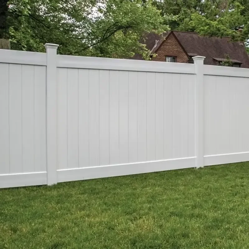 Hsj Outdoor PVC Vinyl Privacy Fence Elegant Rodent Proof 8FT PVC Plastic White Garden Fence Security Lattice Fence Panels