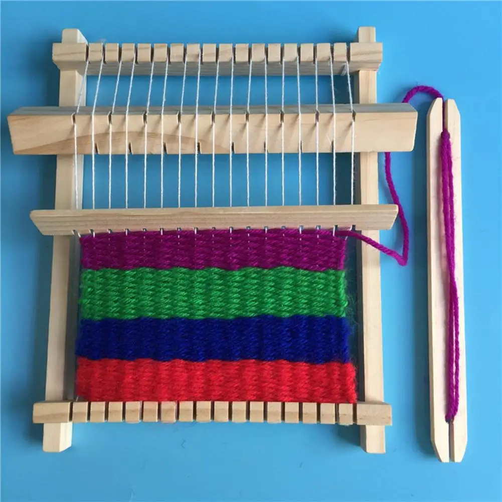 Wooden Multi-Craft Loom 21.5x16.5x3cm DIY Weaving Frame Adjustable Woven Tool Handmade for Beginners Kids Intellectual Toy